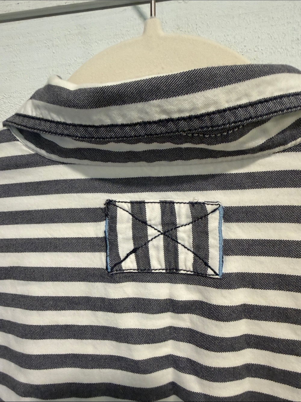 Free People We The Free Freddie Striped Shirt - Nautical Navy size L oversized - Picture 5 of 9